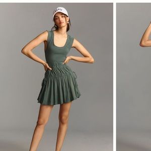 Anthropologie Daily Practice Dress, green “Mini Bubble Dress” size M
